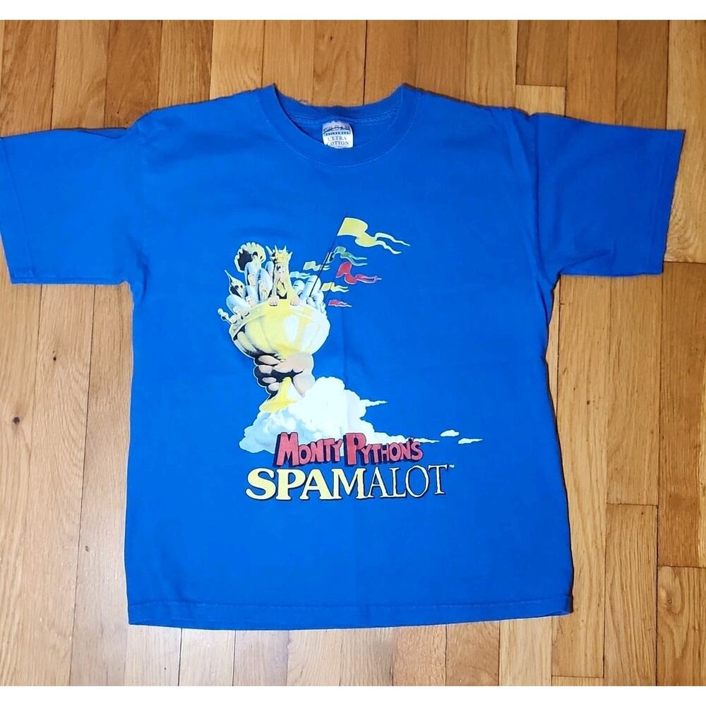 Vintage Monty Python's Spamalot Blue T-Shirt Small